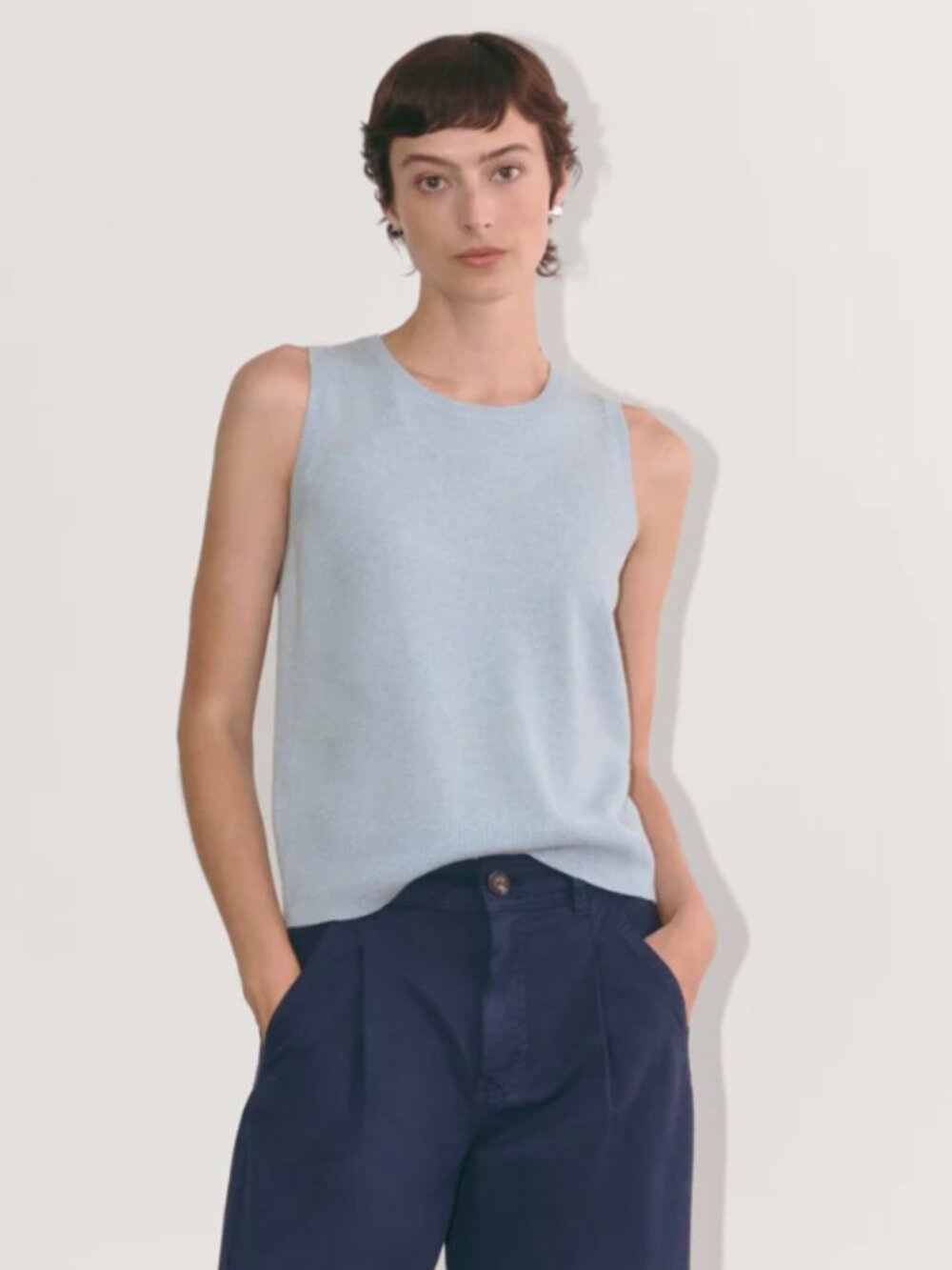 Everlane • The Classic Tank in Cashmere, Pale Heather Grey